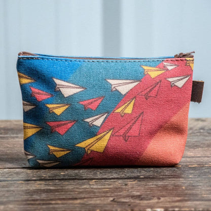 Flying Fucks | Hand printed MEDIUM Canvas Pouch