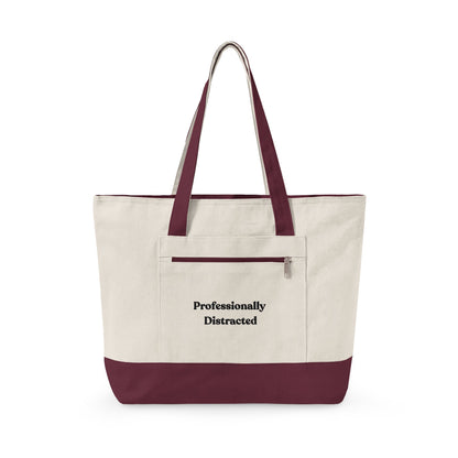 Professionally Distracted Zippered Everyday Tote