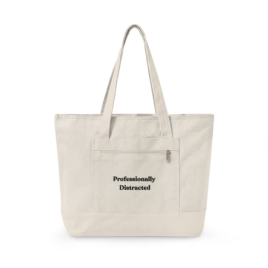 Professionally Distracted Zippered Everyday Tote
