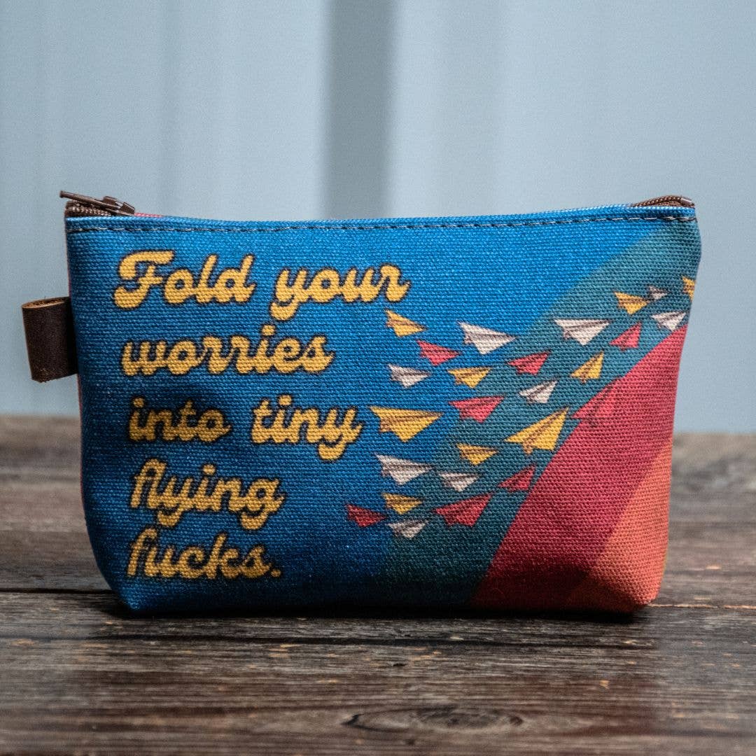 Flying Fucks | Hand printed MEDIUM Canvas Pouch