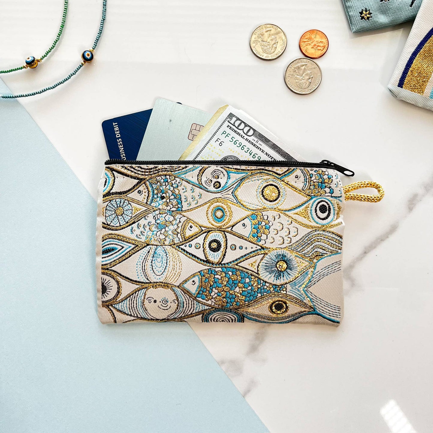 Evil Eye Pouch, Boho Coin Purse, Handmade Coin Purse