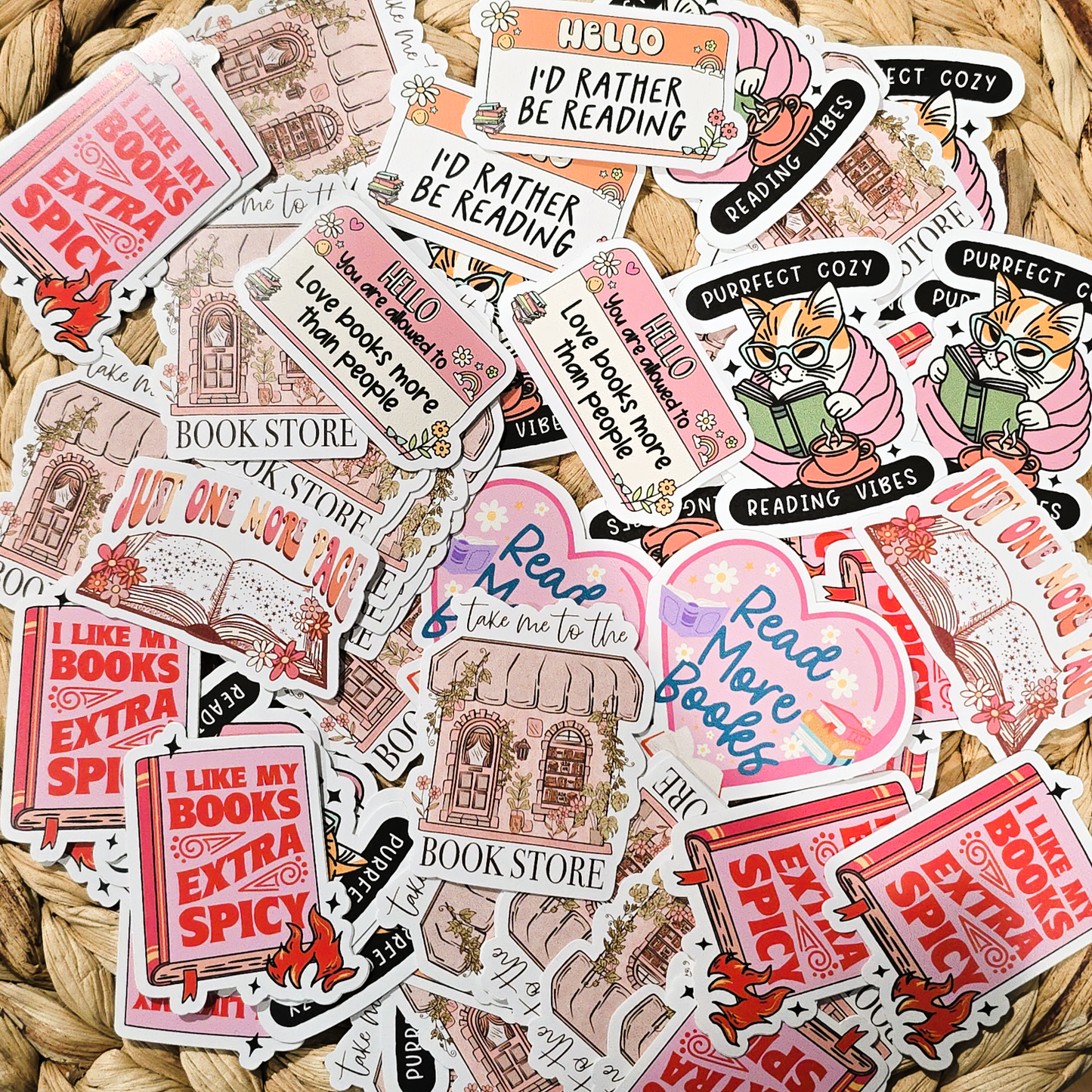 Books / Reading Assorted Small 2" Vinyl Stickers