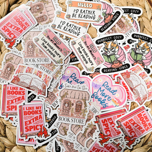 Books / Reading Assorted Small 2" Vinyl Stickers