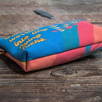 Flying Fucks | Hand printed MEDIUM Canvas Pouch
